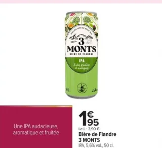 Bière de Flandre 3 MONTS IPA, 5,6% vol., 50 cl.