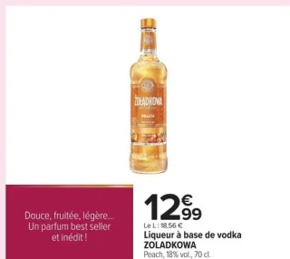 Liqueur à base de vodka ZOLADKOWA Peach