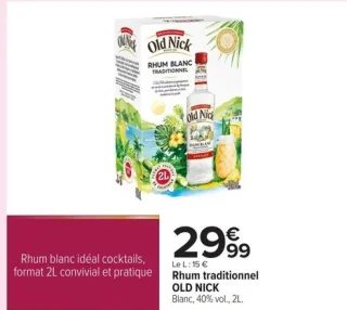 Rhum traditionnel OLD NICK Blanc