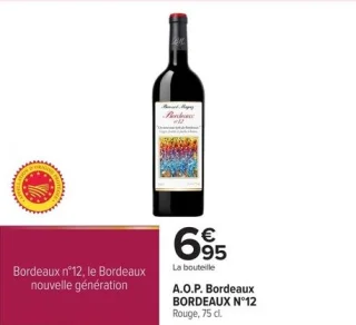 A.O.P. Bordeaux BORDEAUX N°12 Rouge