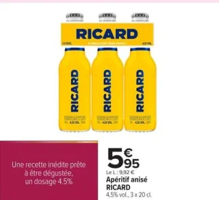 Apéritif anisé RICARD 4,5% vol.