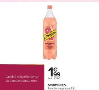 SCHWEPPES Pamplemousse rose, 1.5 L