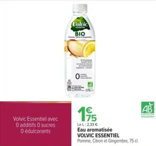 Eau aromatisée VOLVIC ESSENTIEL Pomme, Citron et Gingembre