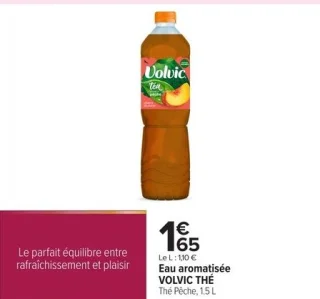 Eau aromatisée VOLVIC THÉ Thé Pêche
