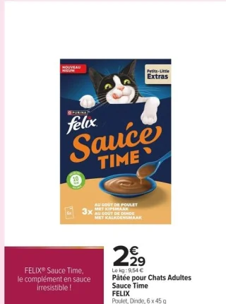 Pâtée pour Chats Adultes Felix Sauce Time