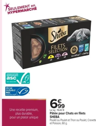 Pâtée pour Chats en filets Sheba Filets Selection