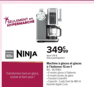 Machine à glaces et glaces à l'italienne 13-en-1 Ninja