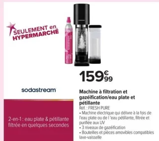 Machine à filtration et gazéification/eau plate et pétillante sodastream