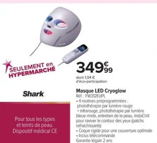 Masque LED Cryoglow Shark