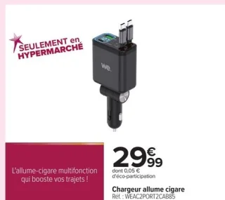 Chargeur allume cigare we.
