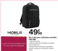Sac à dos pour ordinateur portable THE ONE MOBILIS
