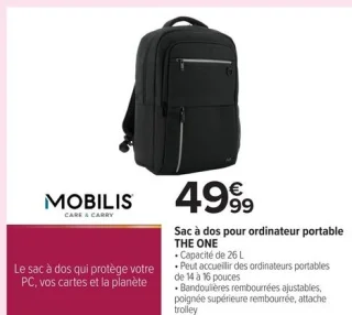 Sac à dos pour ordinateur portable THE ONE MOBILIS