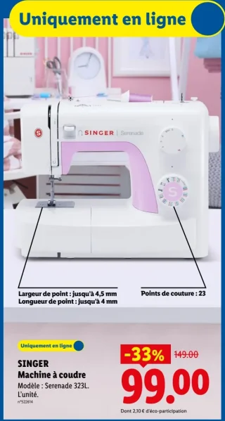 SINGER Machine à coudre Serenade 323L