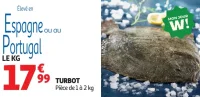 Turbot élevé en Espagne ou au Portugal