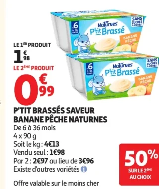 P'tit Brassés Saveur Banane Pêche Naturnes