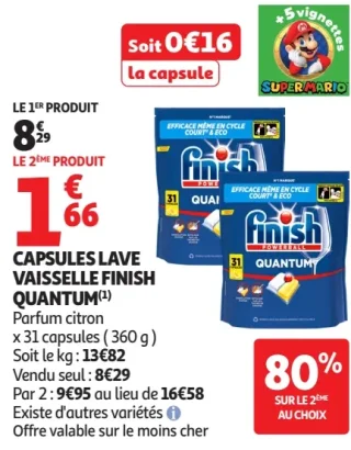 Capsules Lave Vaisselle Finish Quantum Parfum citron