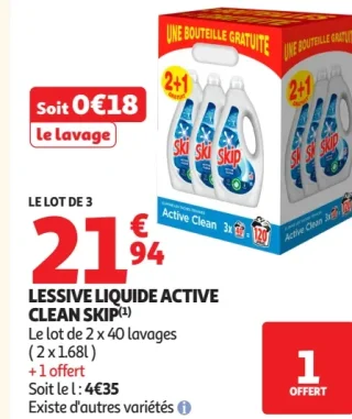 Lessive Liquide Active Clean Skip