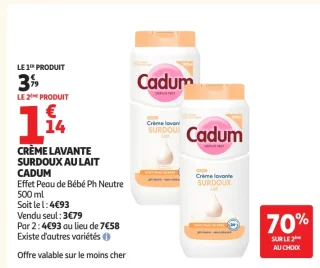 Crème lavante surdoux au lait Cadum