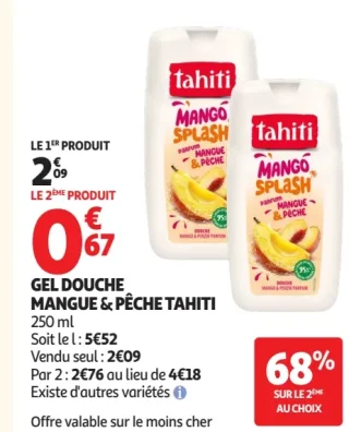 Gel Douche Mangue & Pêche Tahiti