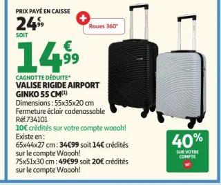 VALISE RIGIDE AIRPORT GINKO 55 CM