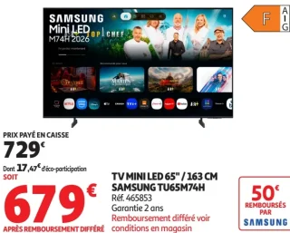 TV MINI LED 65" / 163 CM SAMSUNG TU65M74H