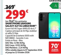 SMARTPHONE SAMSUNG GALAXY A27 5G 128GO NOIR