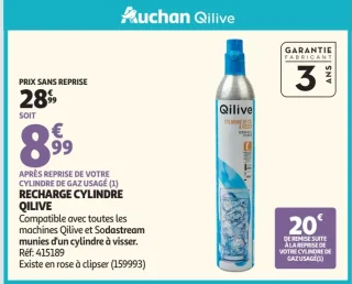 Recharge cylindre de gaz Qilive