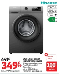 Lave linge hublot Hisense WF3Q9043BT