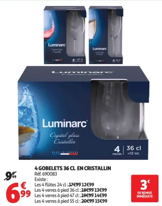 Gobelets 36 cl en cristallin Luminarc Crystal glass Cristallin