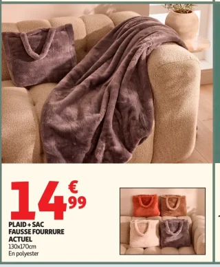 PLAID + SAC FAUSSE FOURRURE ACTUEL