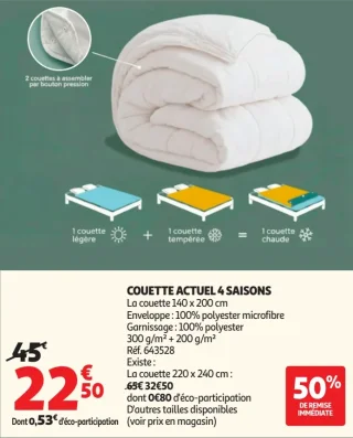 COUETTE ACTUEL 4 SAISONS