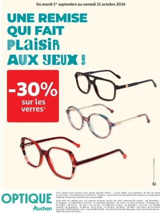 Remise de 30% sur les verres BBGR pour l'achat d'une monture