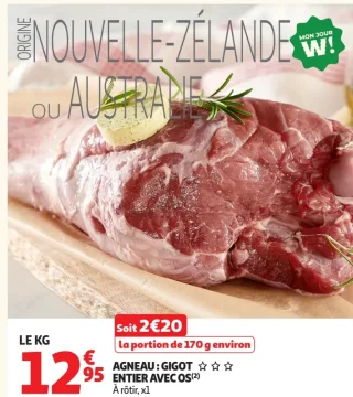 Agneau : Gigot entier avec os