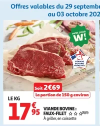 Viande bovine : Faux-filet