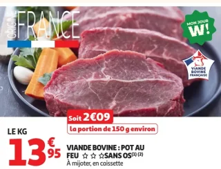 Viande bovine : pot au feu sans os