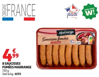 8 saucisses fumées Madrange