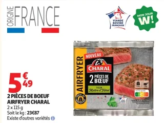 2 pièces de boeuf airfryer Charal