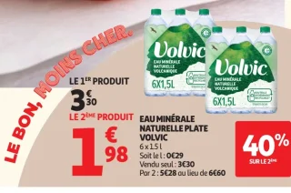 Eau minérale naturelle plate Volvic