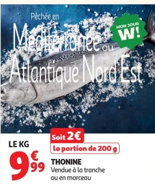 Thonine vendue à la tranche