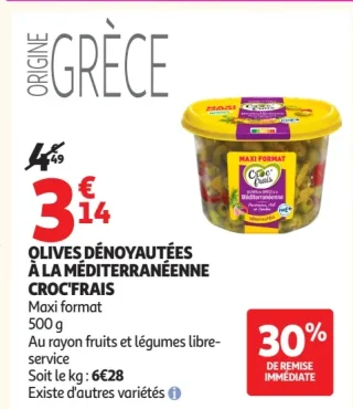 OLIVES DÉNOYAUTÉES À LA MÉDITERRANÉENNE CROC'FRAIS