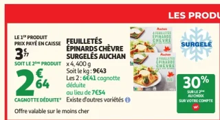 Feuilletés Épinards Chèvre Surgelés Auchan