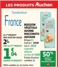 Boisson végétale avoine macchiato Auchan