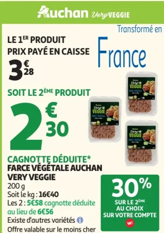 Farce végétale Auchan Very Veggie