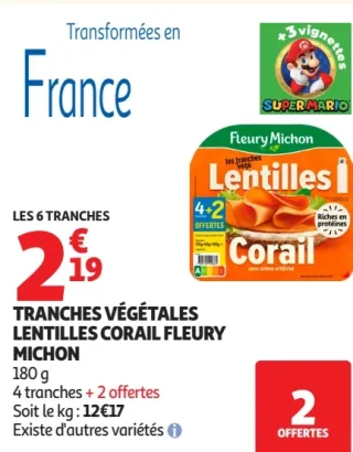 Tranches végétales lentilles corail Fleury Michon