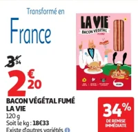 Bacon végétal fumé La Vie