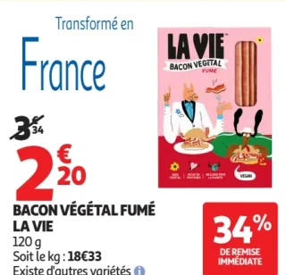 Bacon végétal fumé La Vie