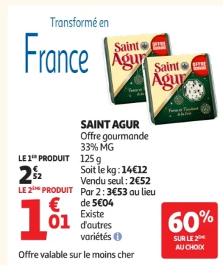 Saint Agur Offre gourmande