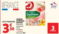 Jambon supérieur sans couenne Auchan