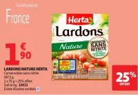 LARDONS NATURE HERTA Conservation sans nitrite