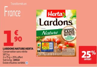 LARDONS NATURE HERTA Conservation sans nitrite